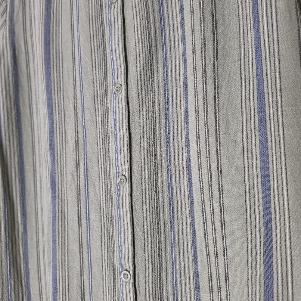 Cloth & Stone Striped Linen Blend Shift Dress Green And Blue Size S - Picture 9 of 12